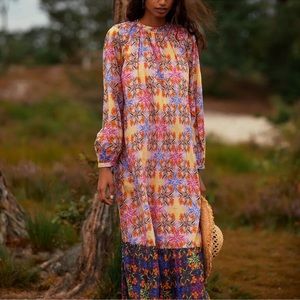Anthropologie Roopa Pemmaraju Rosamel Floral Long Sleeve Cotton Maxi Dress
